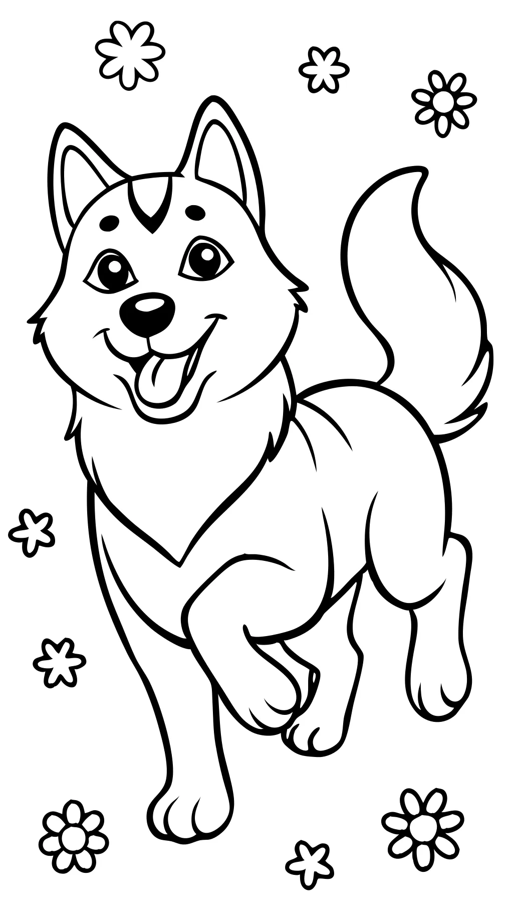 adorable husky coloring pages